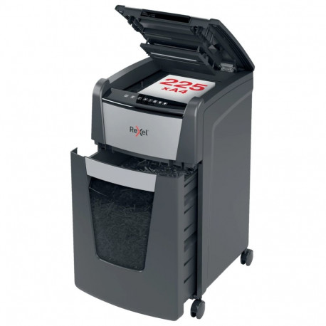 Paberipurustaja Rexel Optimum AutoFeed+ 225X, 4x26mm P4, 10-lehte/225-lehte automaatsöötjast, 60L, S
