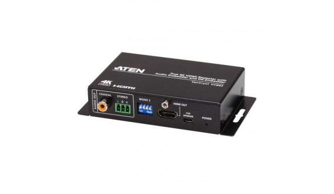 ATEN True 4K HDMI Repeater with Audio Embedder and De-Embedder
