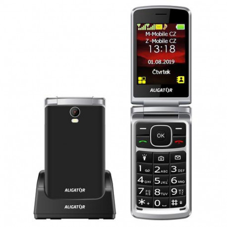 Aligator V710BKSL mobile phone 7.11 cm (2.8") 99 g Black, Silver Senior phone
