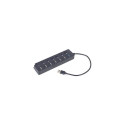 Gembird UHB-U3P1U2P6P-01 interface hub USB 3.2 Gen 2 (3.1 Gen 2) Type-A 5000 Mbit/s Black