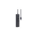 Gembird UHB-U3P1U2P6P-01 interface hub USB 3.2 Gen 2 (3.1 Gen 2) Type-A 5000 Mbit/s Black
