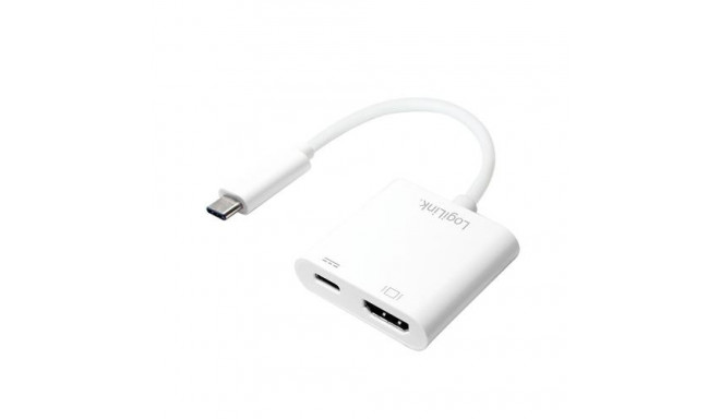 LogiLink 0.14m, 2xUSB-C/HDMI USB graphics adapter 3840 x 2160 pixels White