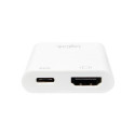 LogiLink 0.14m, 2xUSB-C/HDMI USB graphics adapter 3840 x 2160 pixels White