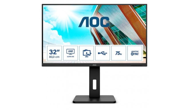 AOC P2 U32P2 computer monitor 80 cm (31.5&quot;) 3840 x 2160 pixels 4K Ultra HD LED Black