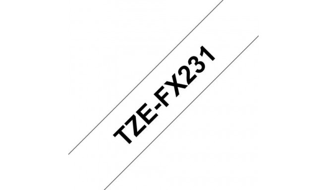 Brother TZE-FX231 label-making tape Black on white TZ