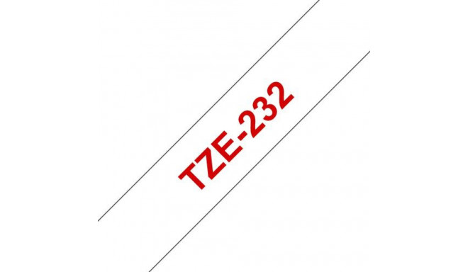 Brother TZE-232 label-making tape Red on white