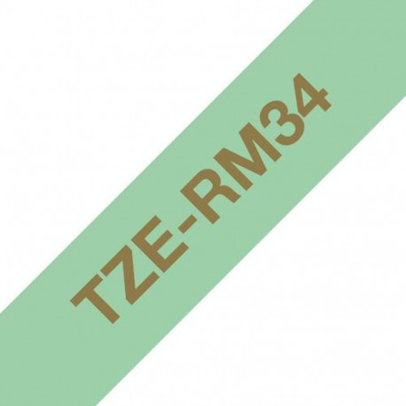Brother TZE-RM34 label-making tape Gold on mint colour