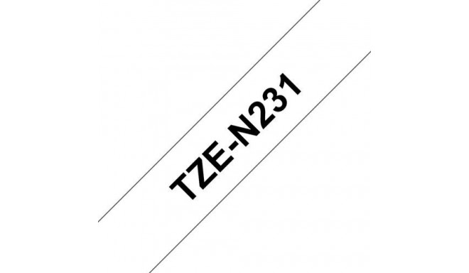 Brother Non laminated black on white tape