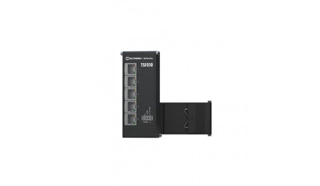 Teltonika NETWORKS TSF010 Flat Ethernet Switch Unmanaged Fast Ethernet (10/100) DIN rail Black