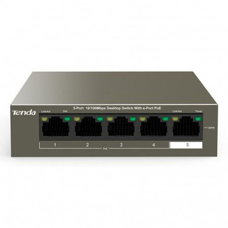 Tenda TEF1105-4-63W network switch Unmanaged Fast Ethernet (10/100) Power over Ethernet (PoE) Deskto
