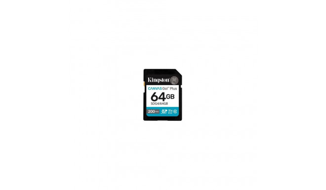 Kingston Technology Canvas Go! Plus 64GB SDXC Canvas Go Plus Gen4 200MB/s C10 UHS-I U3 V30