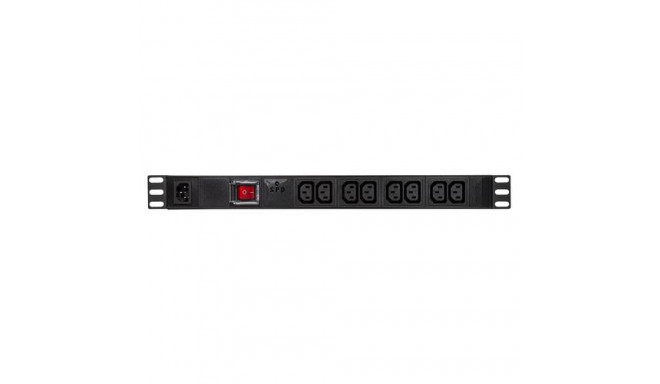 LogiLink PDU8A02 power distribution unit (PDU) 8 AC outlet(s) 1U Black