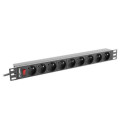 Lanberg PDU-09E-0300-BK power distribution unit (PDU) 9 AC outlet(s) 1U Black