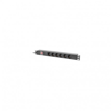 Lanberg PDU-06F-0200-BK power distribution unit (PDU) 6 AC outlet(s) 1U Black
