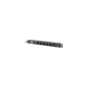 Lanberg PDU-06F-0200-BK power distribution unit (PDU) 6 AC outlet(s) 1U Black