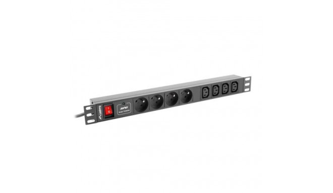 Lanberg PDU-04E04I-0200-BK power distribution unit (PDU) 4 AC outlet(s) 1U Black