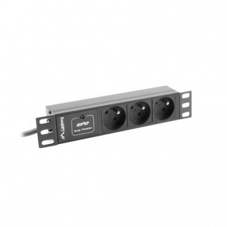 Lanberg PDU-03E-0200-BK power distribution unit (PDU) 3 AC outlet(s) 1U Black