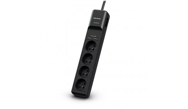 CyberPower Tracer III P0420SUD0-FR surge protector Black 4 AC outlet(s) 200 - 250 V 1.8 m