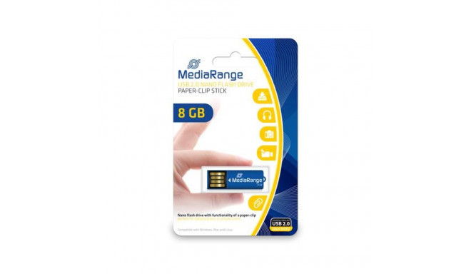 MediaRange MR975 USB flash drive 8 GB USB Type-A 2.0 Blue