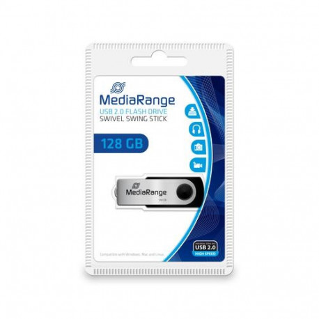 MediaRange MR913 USB flash drive 128 GB USB Type-A 2.0 Black, Silver
