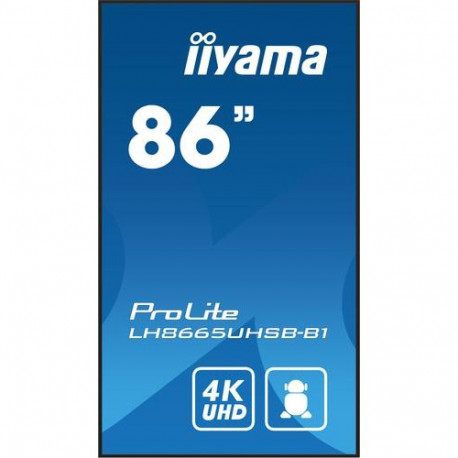 iiyama LH8665UHSB-B1 Signage Display Kiosk design 2.18 m (86") LED Wi-Fi 800 cd/m² 4K Ultra HD 