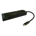 LC-Power LC-HUB-C-MULTI-6-RGB interface hub USB 3.2 Gen 2 (3.1 Gen 2) Type-C 5000 Mbit/s Black