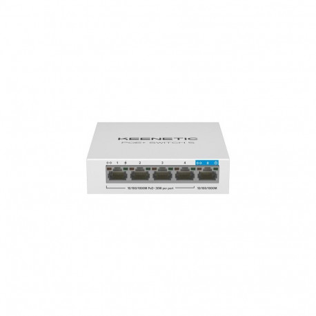 Keenetic PoE+ Switch 5 (KN-4610) 5-Port Gigabit Switch with 4 PoE+ Ports and 60 W Power Budget