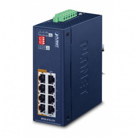 PLANET IP30 Industrial 4-port Gigabit Ethernet (10/100/1000) Power over Ethernet (PoE) Blue