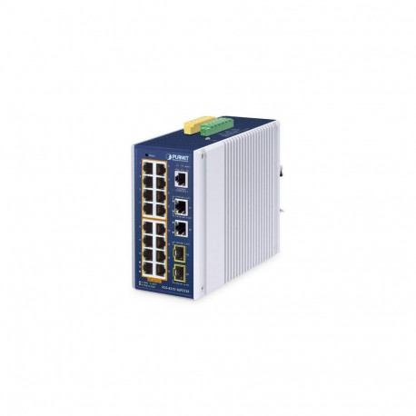 PLANET IP30 Industrial L2/L4 16-Port Managed L2/L4 Gigabit Ethernet (10/100/1000) Power over Etherne
