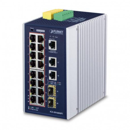 PLANET IGS-20160HPT network switch Managed L2/L3 Gigabit Ethernet (10/100/1000) Power over Ethernet