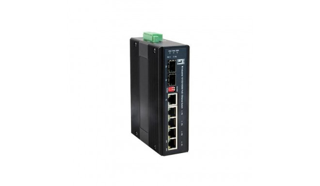 LevelOne 6-Port Gigabit PoE Industrial Switch, 802.3at/af PoE, 4 PoE Outputs, 1 x SFP, 1 x SFP/RJ45 