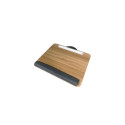 Techly Bamboo Portable Laptop Desk Stand with Padded Base and Tablet Stand