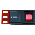 Techly I-CASE STRIP-18C20 power distribution unit (PDU) 8 AC outlet(s) 1U Black, Red