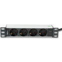 Techly I-CASE M10-4D power distribution unit (PDU) 4 AC outlet(s) 1U Black, Silver