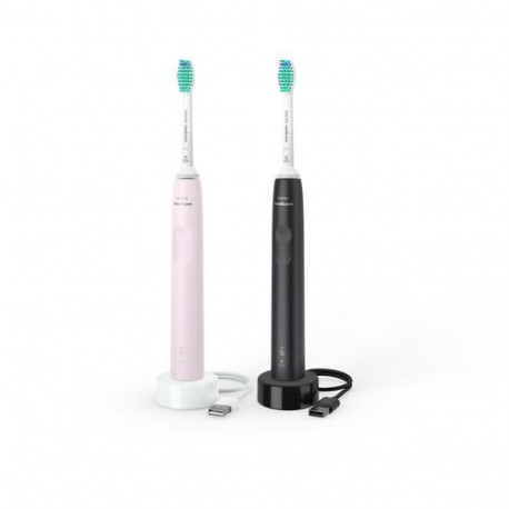 Philips Sonicare 3100 series 3100 series HX3675/15 2-pack sonic electric toothbrushes - black &a