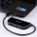 Axagon HUE-X4B interface hub USB 2.0 480 Mbit/s Black