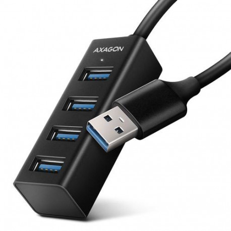 Axagon HUE-M1A 4x USB 3.2 Gen 1 MINI hub, metal, 20cm USB-A cable