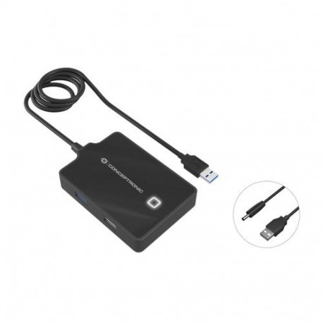 Conceptronic HUBBIES 4-Port USB 3.0/2.0 Hub, 90cm cable