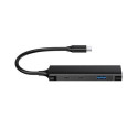Conceptronic HUBBIES 4-Port USB 3.0 Hub, 2 USB-C &amp; 2 USB-A ports, aluminum case, USB-C conne