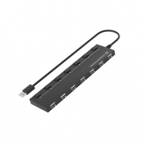 Conceptronic HUBBIES08BP 7-Port USB 2.0 Hub with Power Adapter, USB-A to 7 x USB-A, 480Mbps, USB Pow