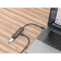 Conceptronic HUBBIES 4-Port USB 3.0 Hub, 2 USB-C &amp; 2 USB-A ports, aluminum case, USB-C conne