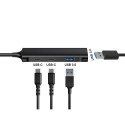 Conceptronic HUBBIES 4-Port USB 3.0 Hub, 2 USB-C &amp; 2 USB-A ports, aluminum case, USB-C conne
