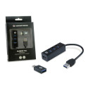 Conceptronic HUBBIES 4-Port USB 3.0 Hub with USB-C OTG Adapter