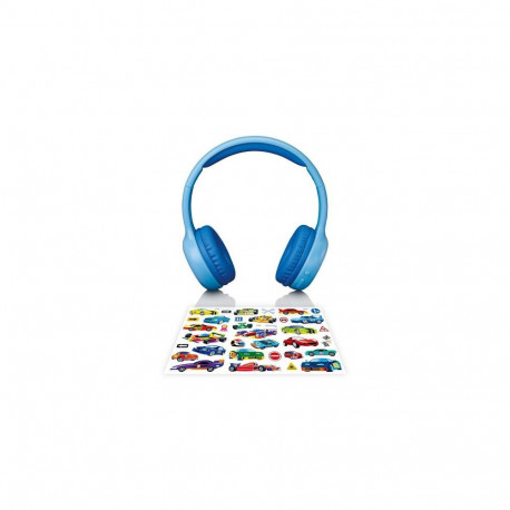 Lenco HPB-110 Kids Kopfhörer BT blau 85DB Limite akku stickers Headset Wired &amp; Wireless Head