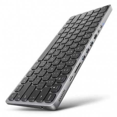 Axagon HMC-KB-US laptop dock/port replicator Wired USB 3.2 Gen 1 (3.1 Gen 1) Type-C Grey