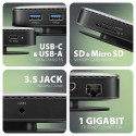 Axagon HMC-UFO USB-C Hub M.2 SATA/NVMe 1 Gbit/s Ethernet 384 kHz Audio Wired USB 3.2 Gen 2 (3.1 Gen 
