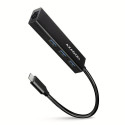 Axagon HMC-GL3A USB-C-Hub 3x USB-A Gbit-LAN schwarz USB 3.2 Gen 1 (3.1 Gen 1) Type-C 5000 Mbit/s Bla
