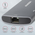 Axagon HMC-6M2 laptop dock/port replicator Wired USB 3.2 Gen 1 (3.1 Gen 1) Type-C Aluminium