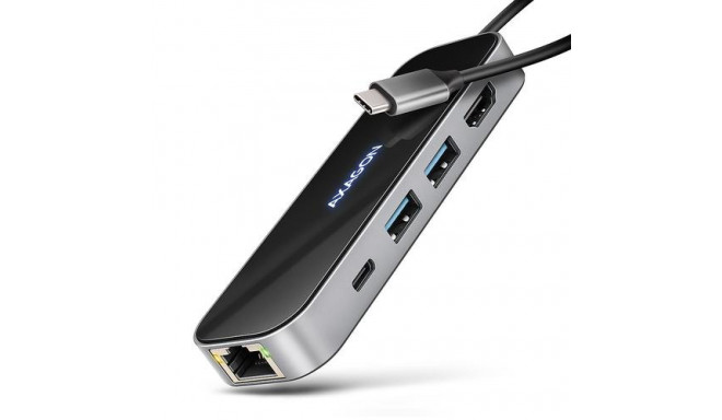 Axagon HMC-6GLN USB-C 5Gbps GLASS 6in1 hub