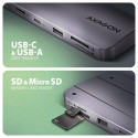 Axagon HMC-6GM2 USB 10Gbps hub USB-A USB-C HDMI M.2 SD/mSD PD 100W USB-C Wired USB 3.2 Gen 2 (3.1 Ge